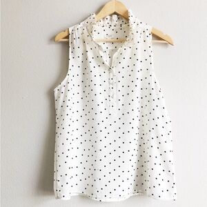 J. Crew Sleeveless Polkadot Top
